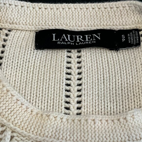 Lauren Ralph Lauren Ivory/Off White Knit Sweater (Small) - Picture 3 of 6
